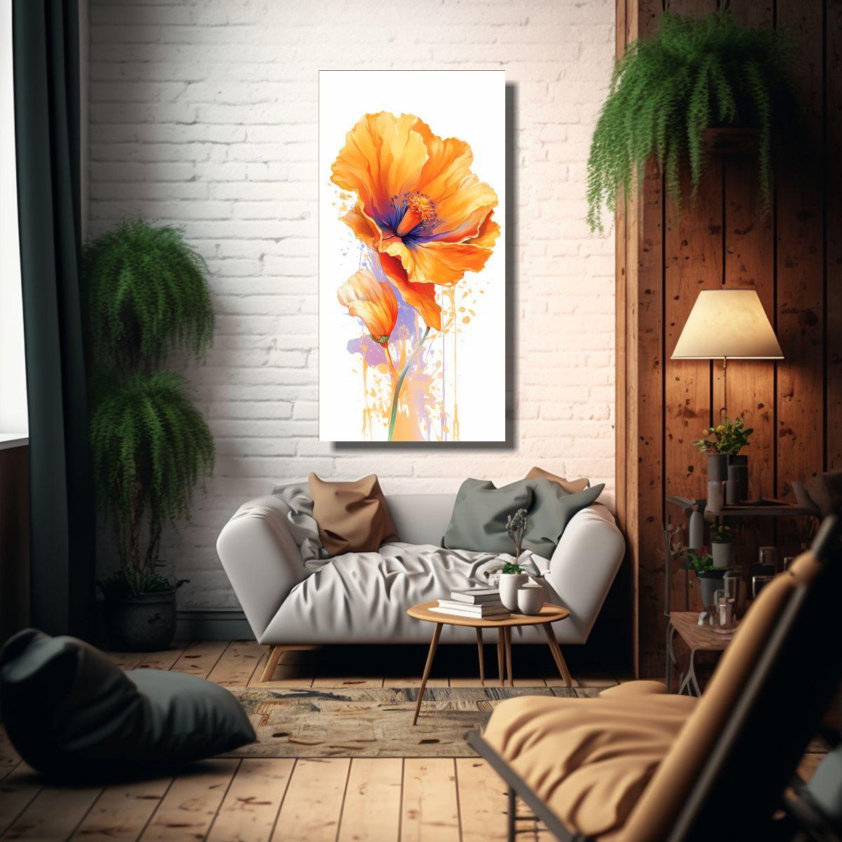 Cuadro Lienzo Elegante Arte Colores Salón 50x100cm-2