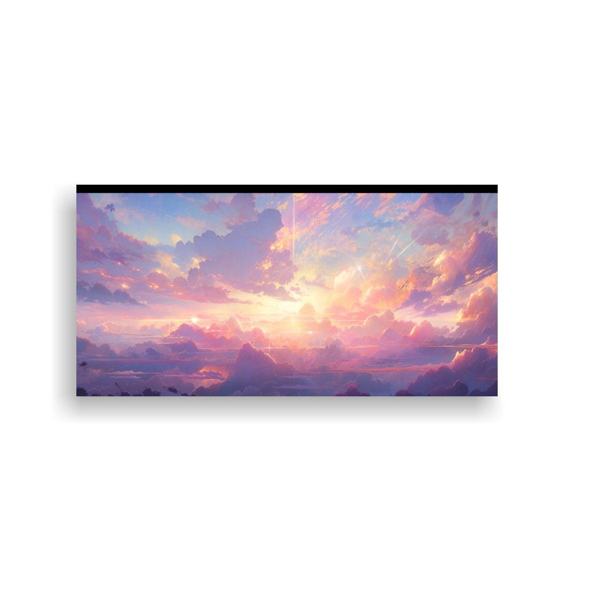 Cuadro Impreso Abstracto Reflejo De Cielo Mañana 60x30cm-0