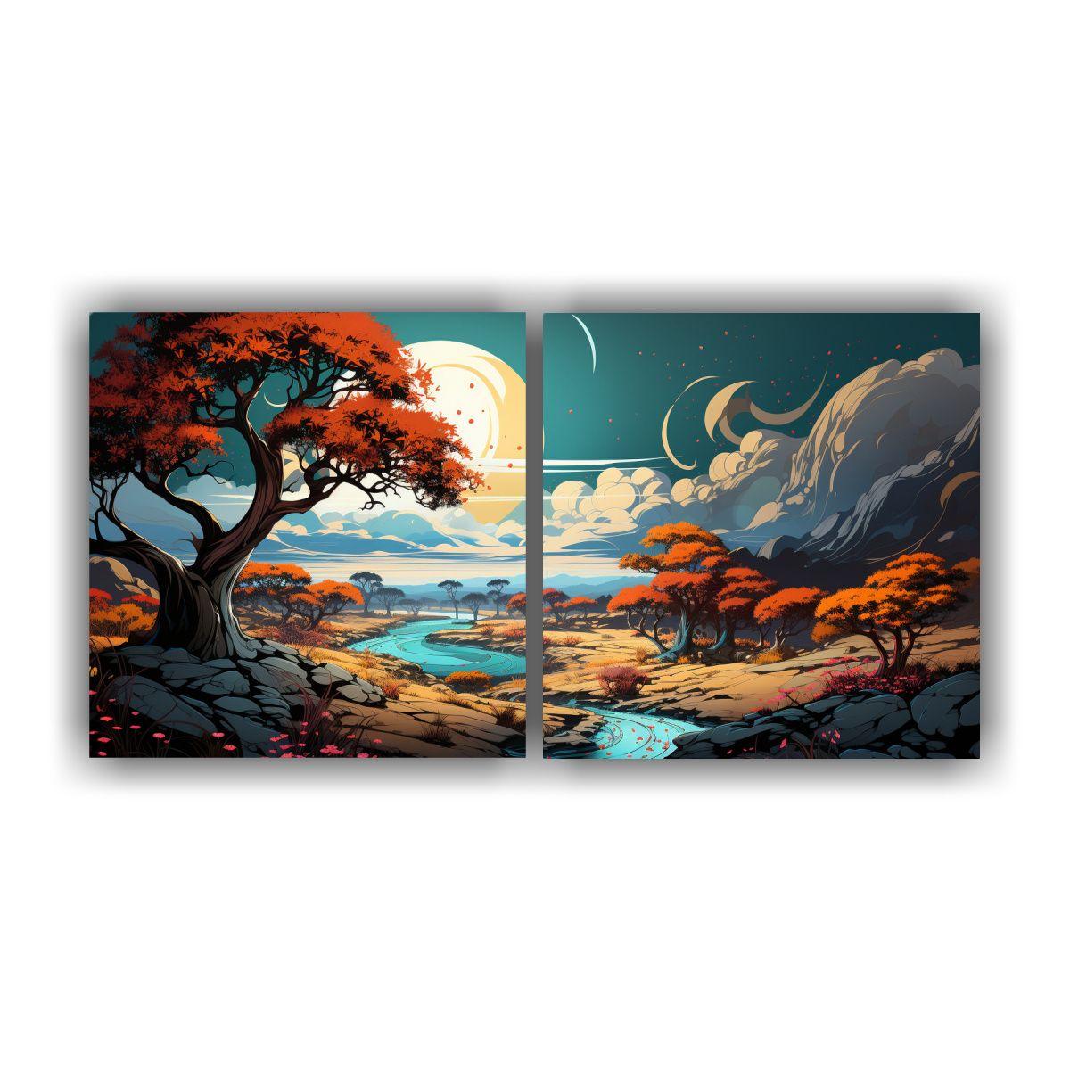 Pinturas De Decoración Composición Equilibrada 40x20 Cm-0