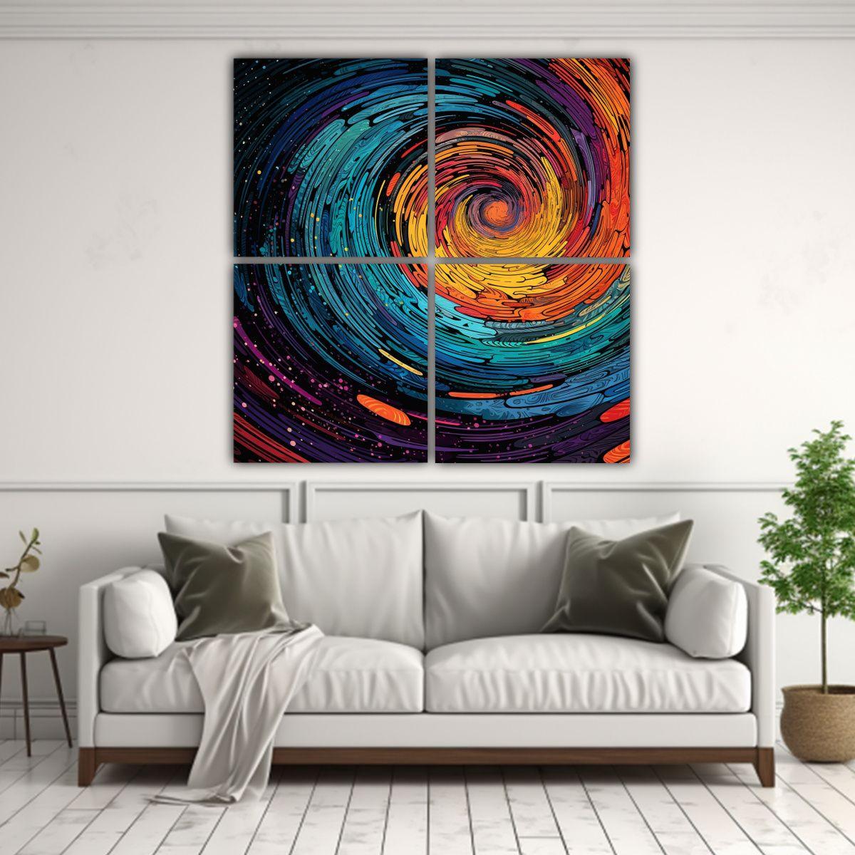 Cuatro Lienzos De Tela Decoración Clásico 180x180 Cm-2