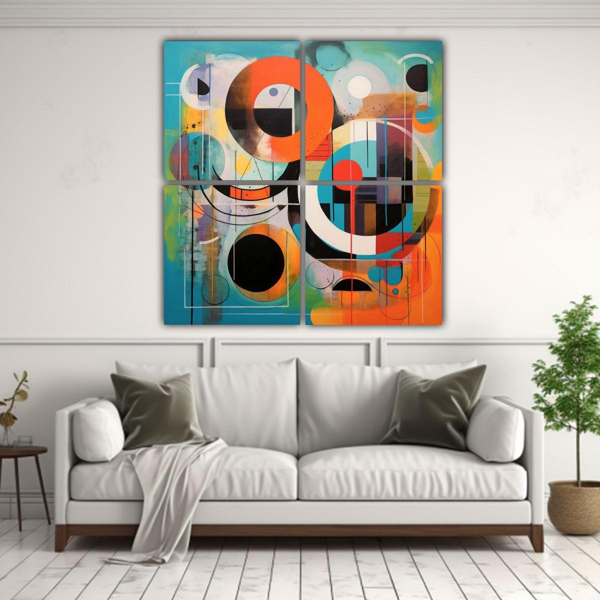 Pintura De Graffiti Colorido Con Círculos Y 40x40 Cm-2