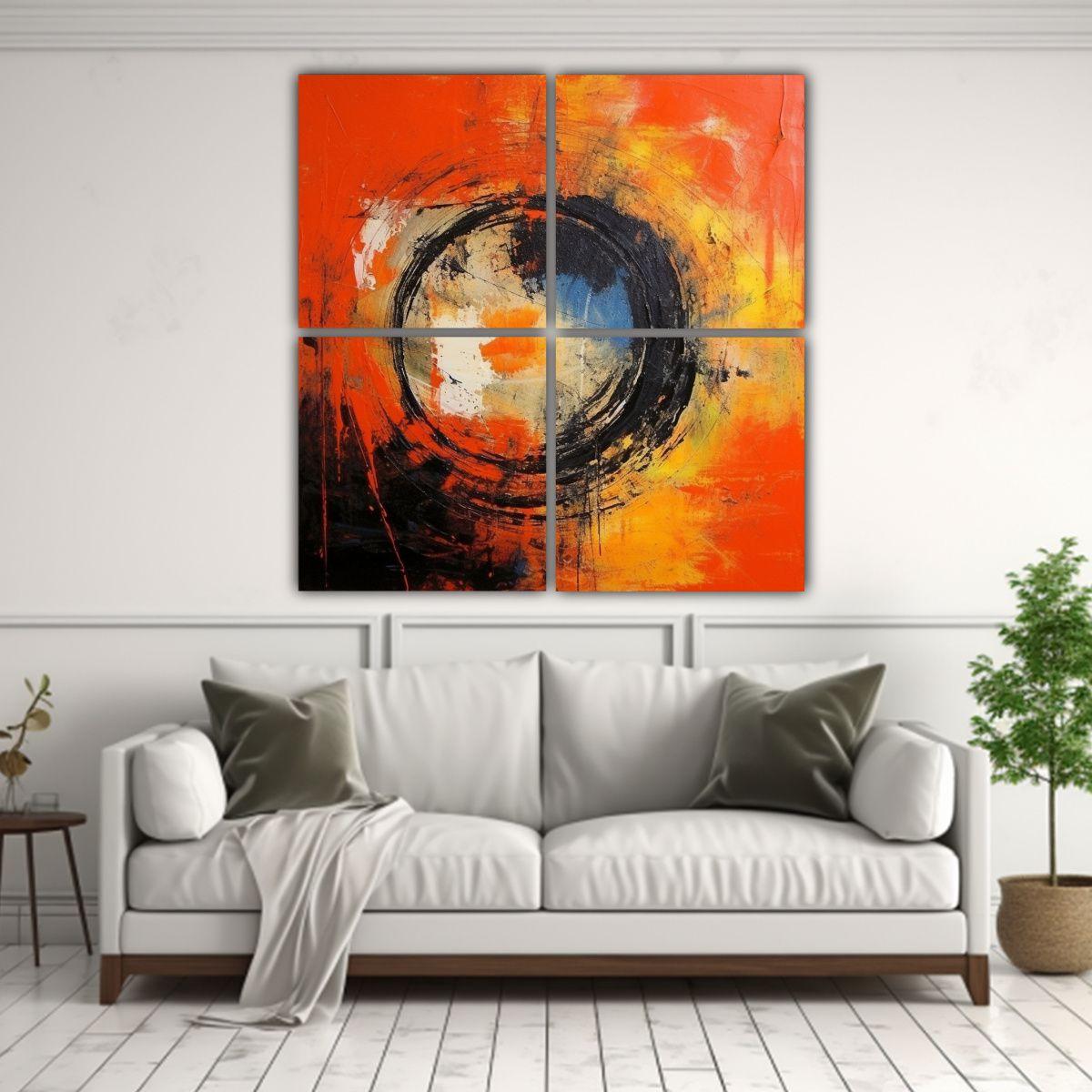Cuadro Abstracto Contemporáneo Inspirado En 120x120 Cm-2