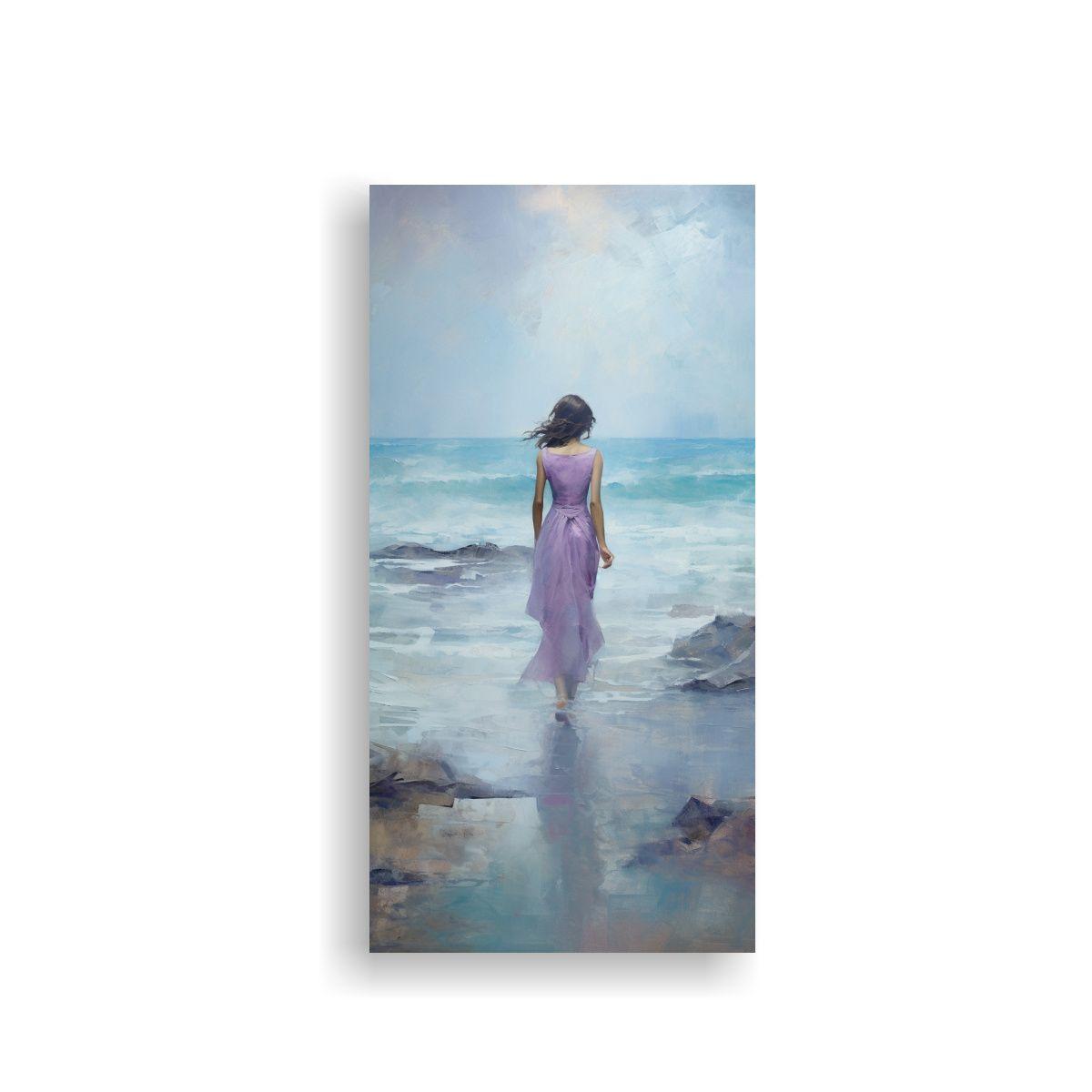 Cuadro De Dibujo Para Cocina Con Acuarela Morada, 50x100cm-0