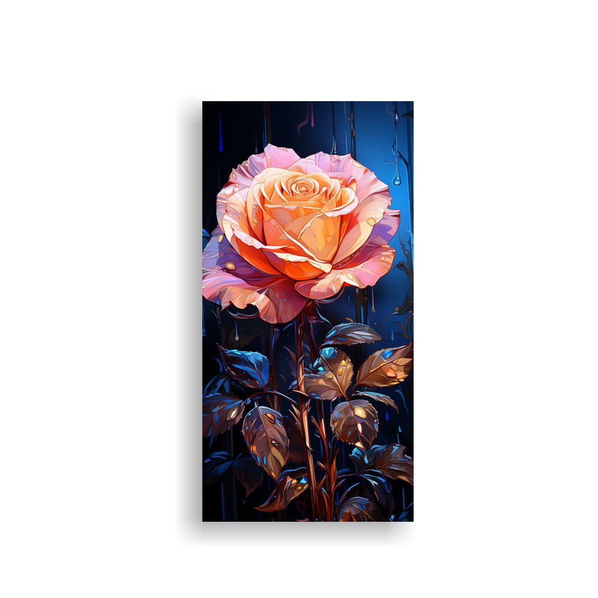 Cuadro Acuarela Belleza Natural En Bastidor Rosa 50x100cm-0