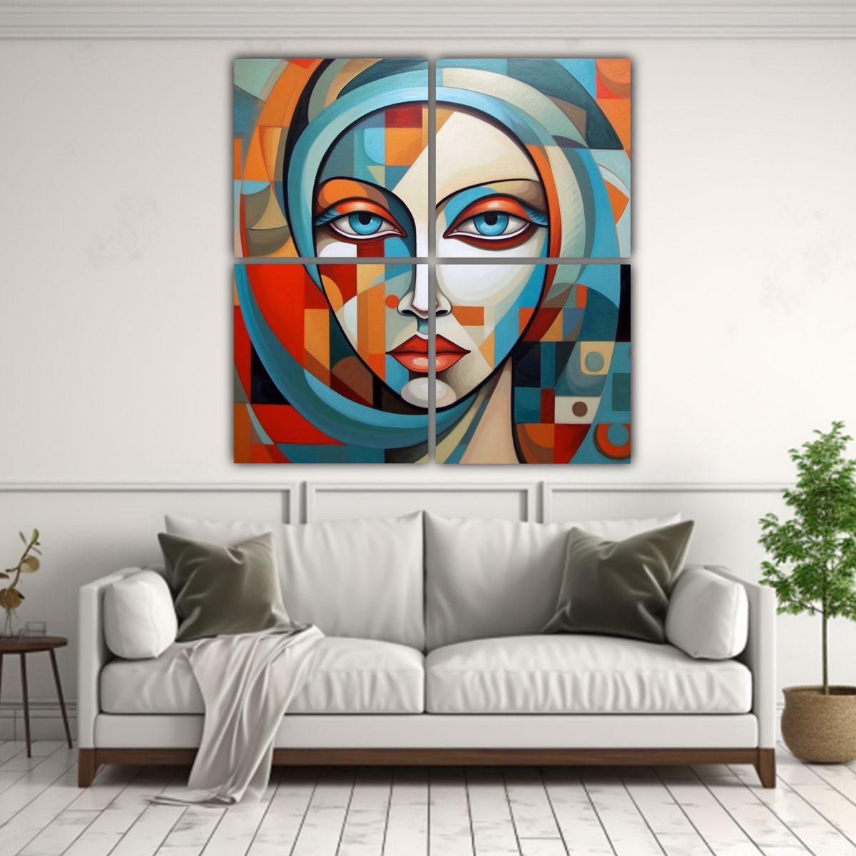 Pinturas Decorativas Inspiradas En La Simetría 140x140 Cm-2