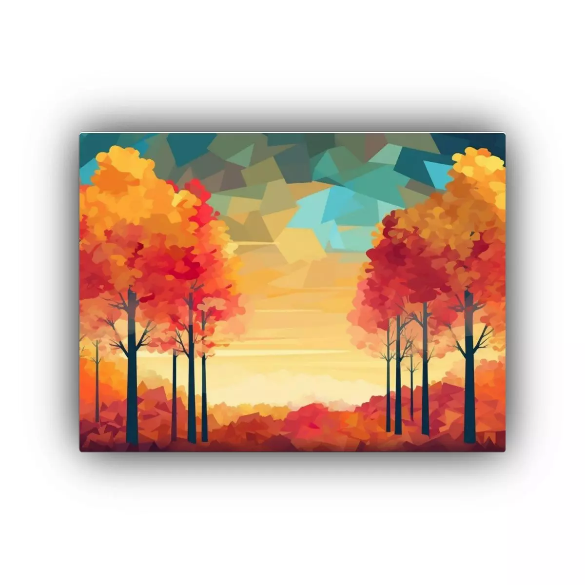 Cuadro Bosque De Arce Colorido Con Cielo: 45x30cm-0