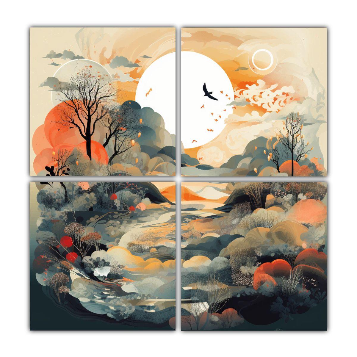 Cuadros Impresos De Arte De Pared Naturaleza 80x80 Cm-0