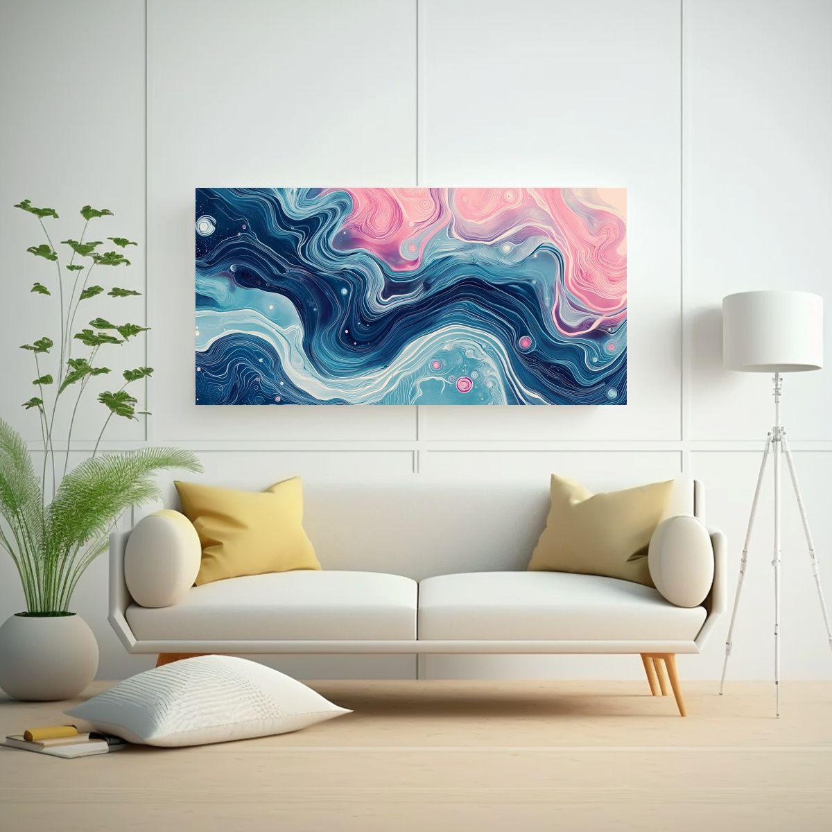 Pinturas Decorativas Modernas De Flujo De Agua 60x30cm-2
