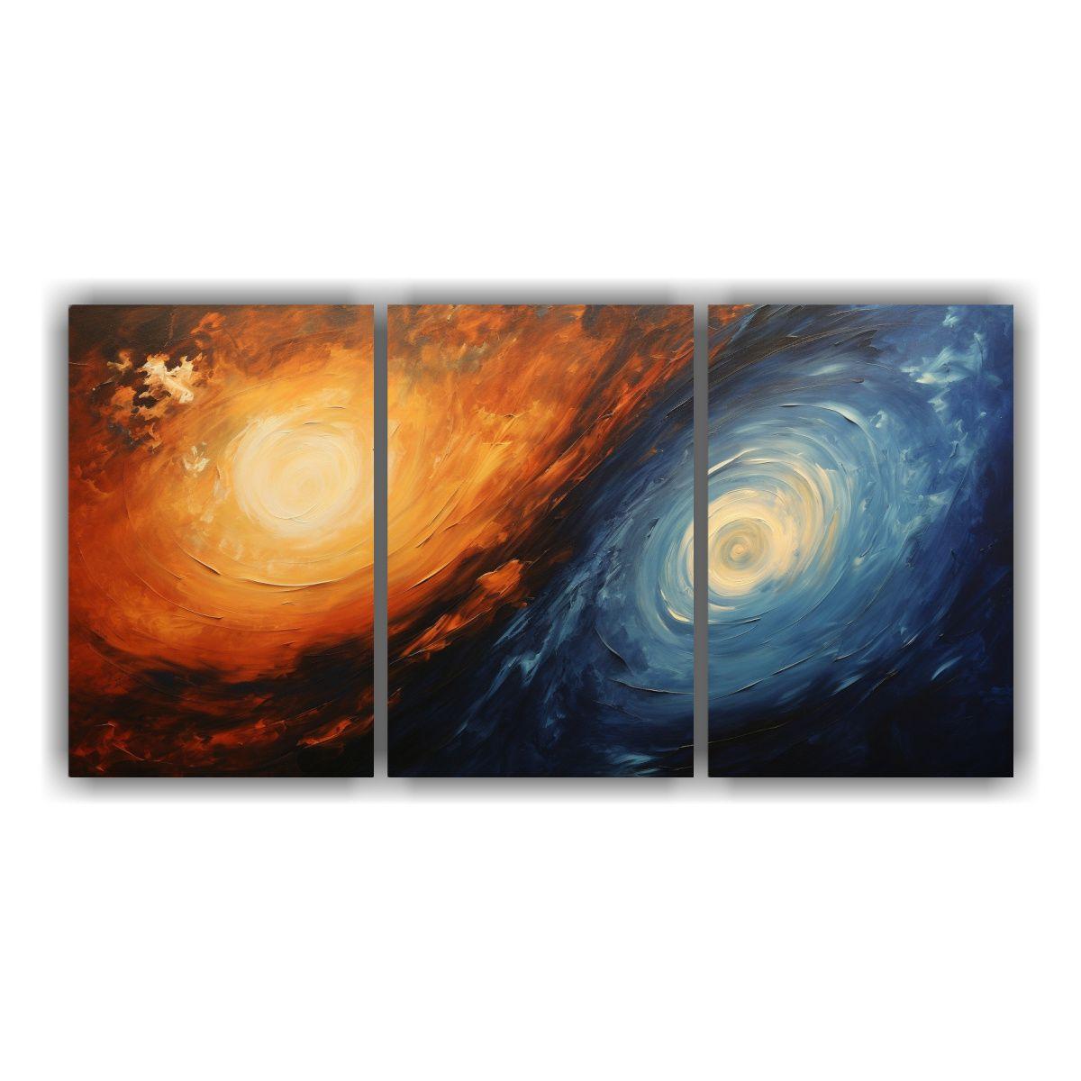 Set 3 Cuadros Movimiento Relieve, Arte En Lienzo 180x90 Cm-0