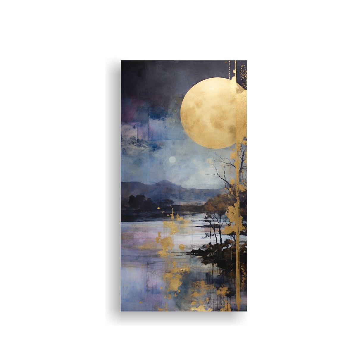 Lienzo De Tela Con Pintura Clásica En Morado, 50x100cm-0