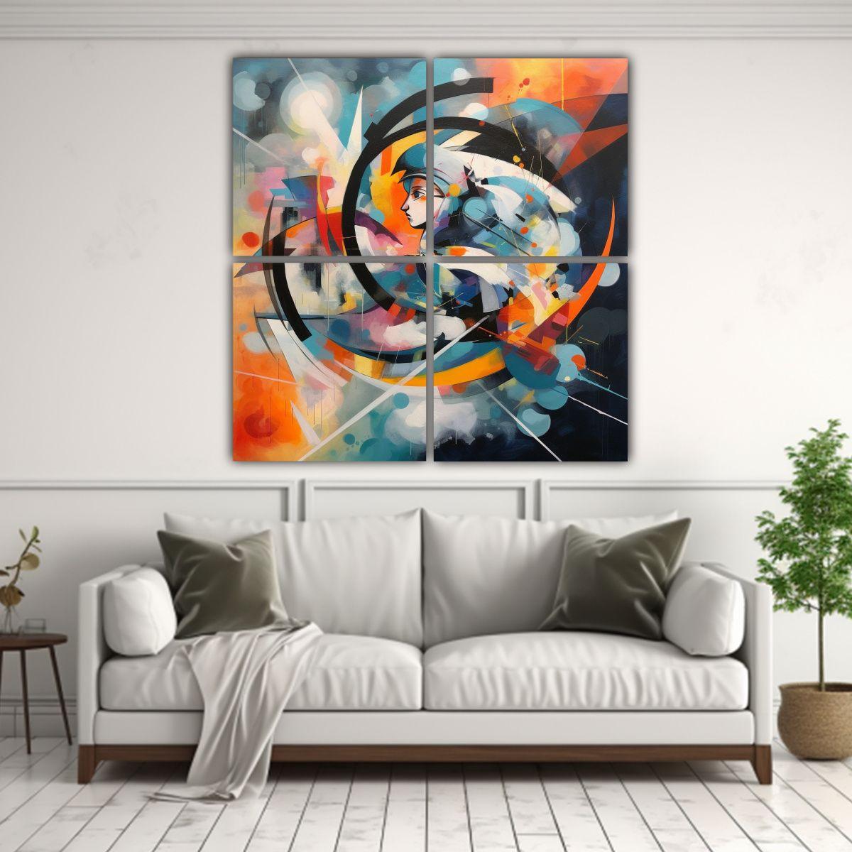 Pinturas Acuarela Modernas Abstractas Arte 180x180 Cm-2