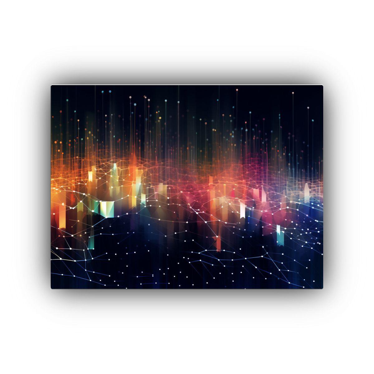 Cuadro Abstracto De Digitalización Con Colores Claros Y Lí 65x50cm-0