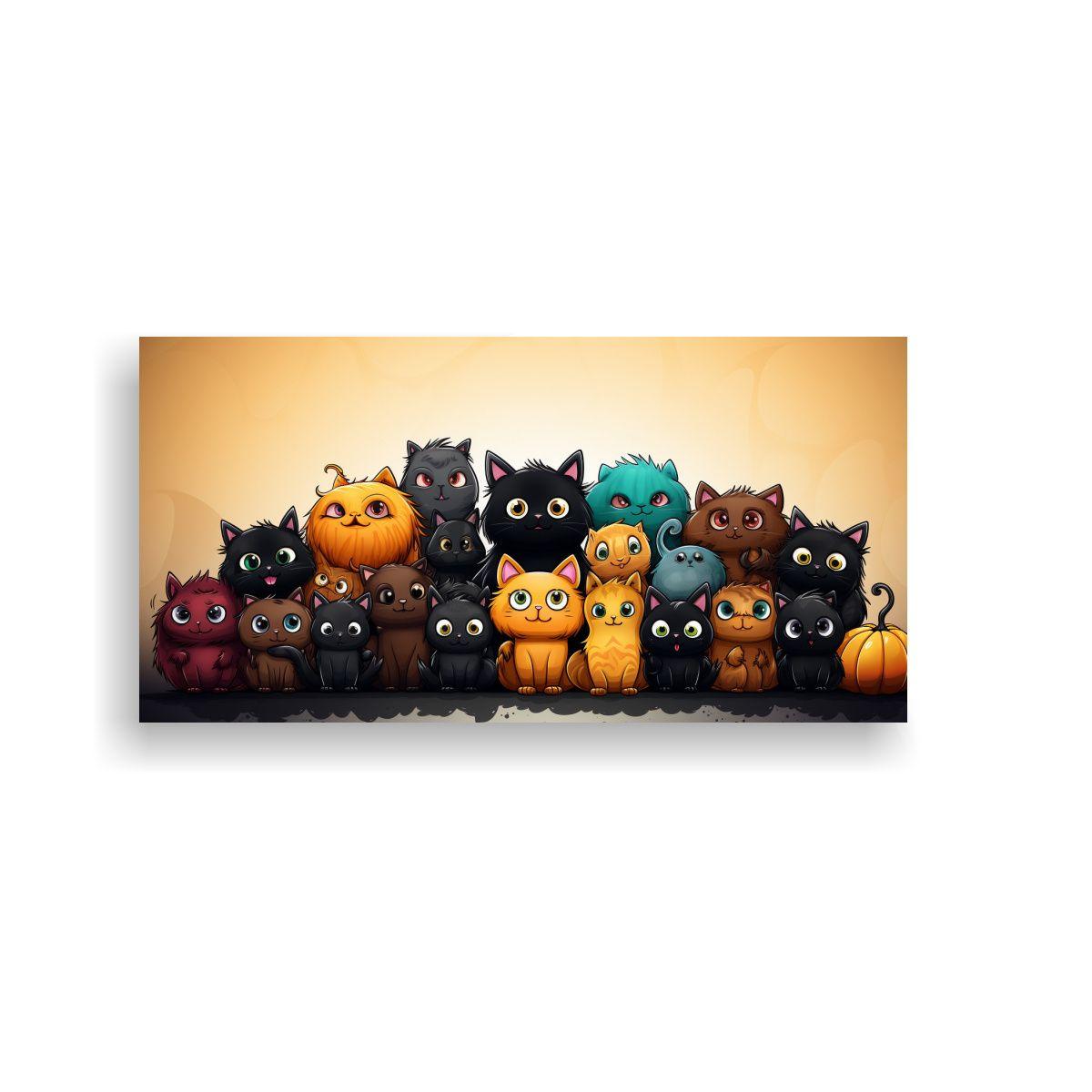 Cuadros Decorativos De Gatos En Una Cocina 120x60cm-0