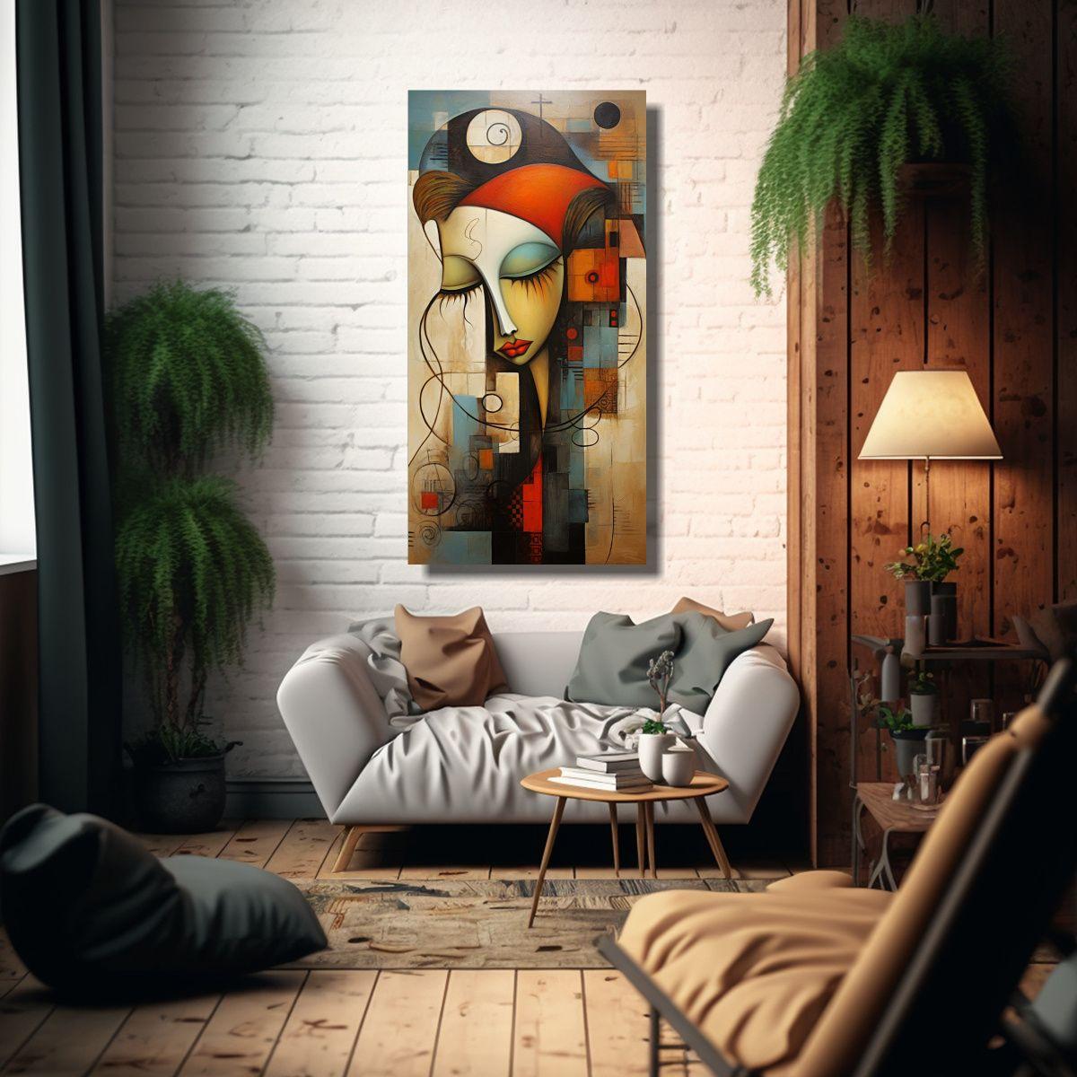 Cuadro Abstracto Moderno Con Relieve Y Texturas 20x40cm-2