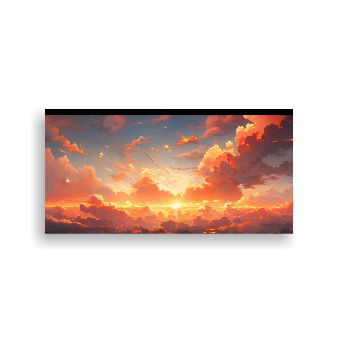 Pintura De Cuadro Temática Amanecer Y Atardecer 40x20 Cm-0