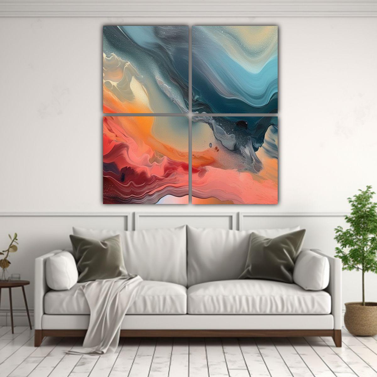 Pinturas Abstractas Con Colores En El Fondo Para 180x180 Cm-2