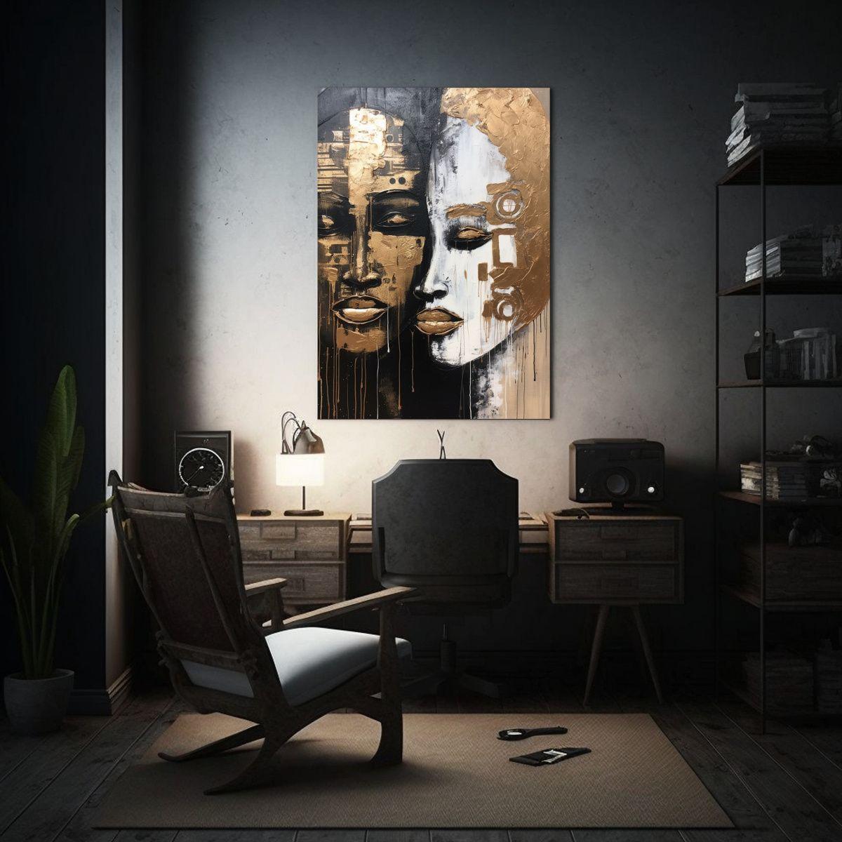 Pintura De Arte De Pared Floral En Finas Líneas Estilo Mood 50x75cm-2