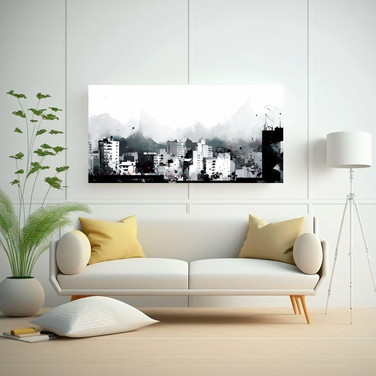 Pinturas En Blanco Y Negro De Santiago En Chile 160x80cm-2