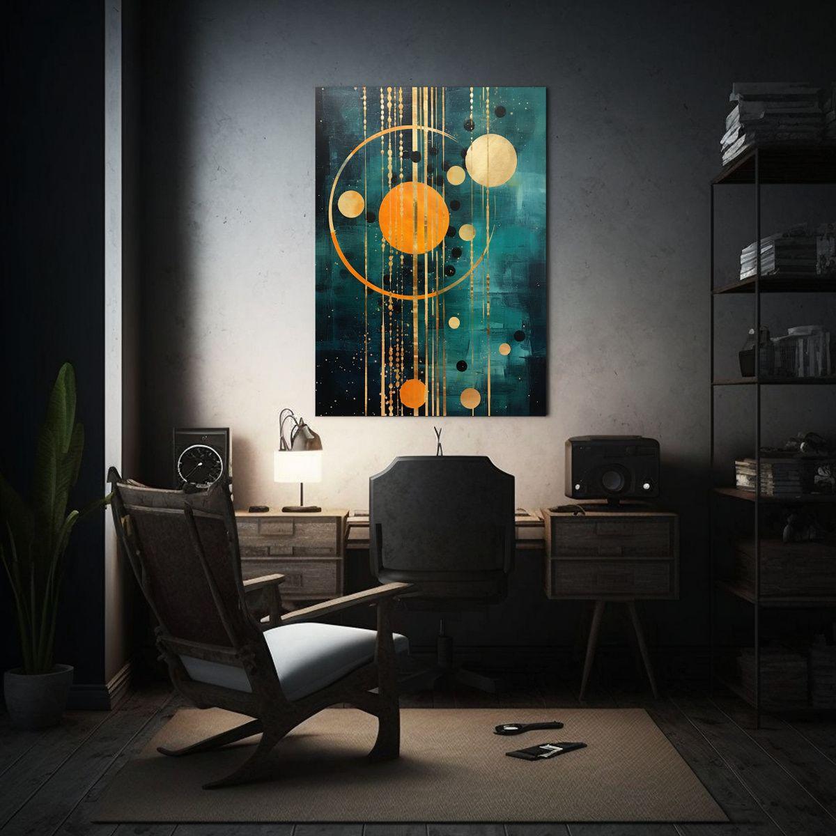 Pintura Abstracta De Círculo Estilo Requiem Arte  30x45cm-2