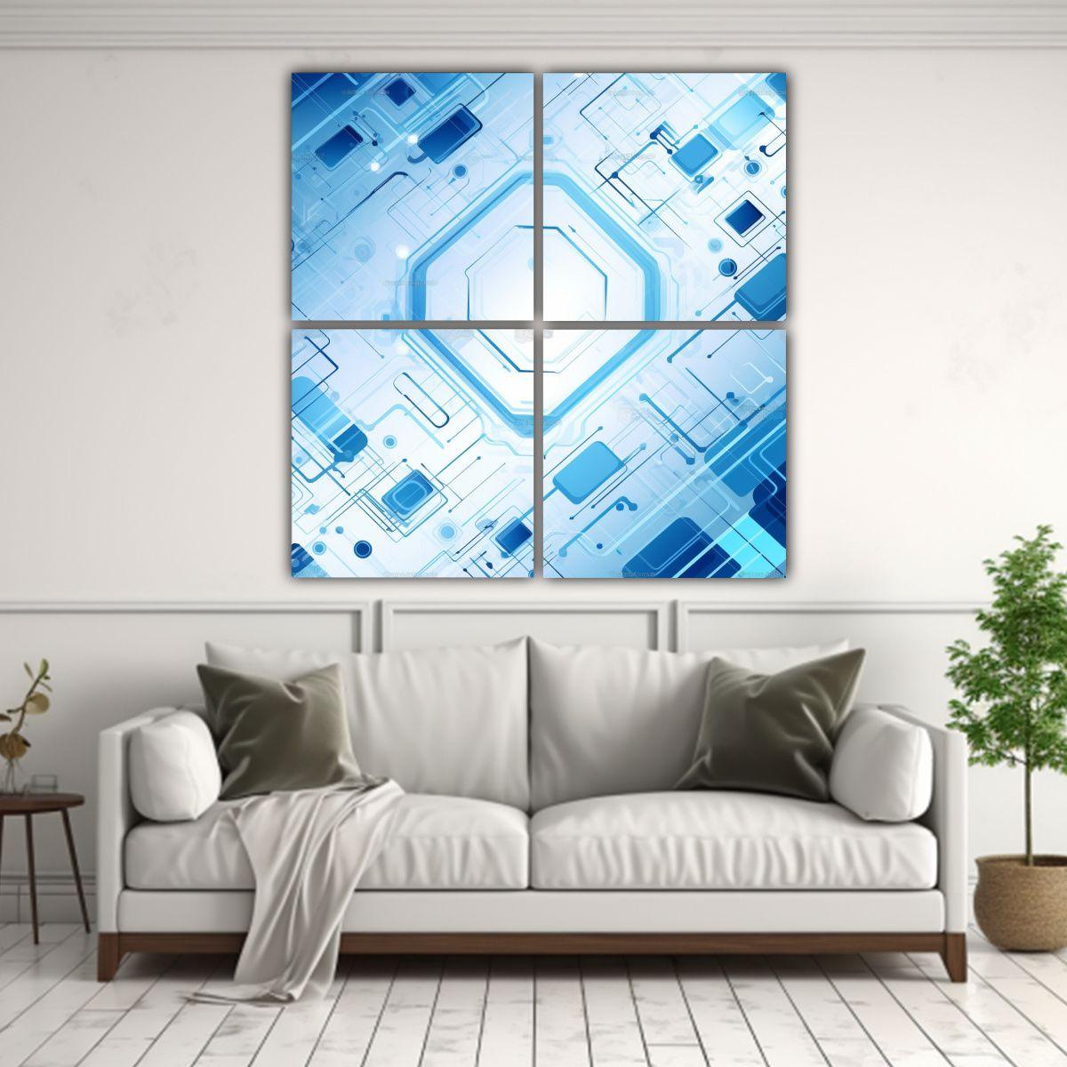 Cuatro Composiciones Modernas Abstractas 200x200 Cm-2