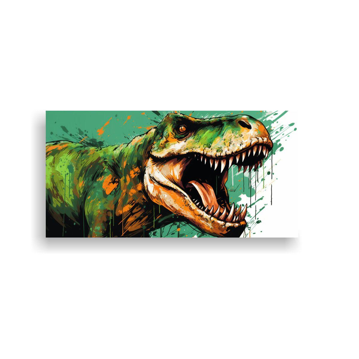 Cuadro Poderoso De Tyrannosaurus Rex En Colores Es 60x30cm-0