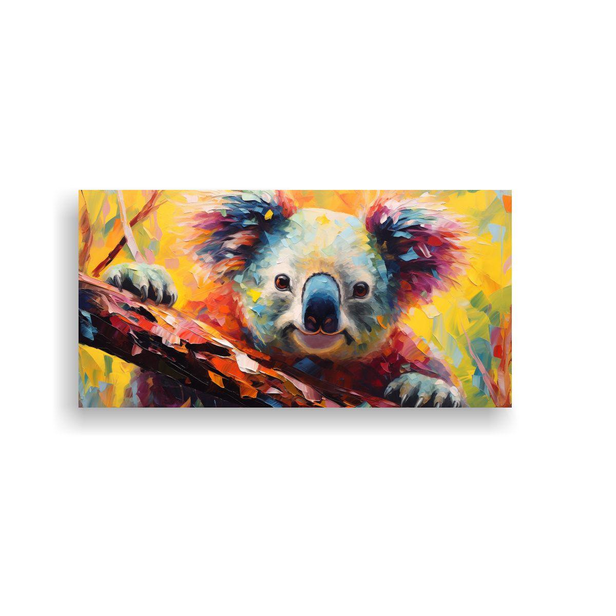 Cuadro Lienzo Expresión Calidez Koalas Estilo 40x20cm-0