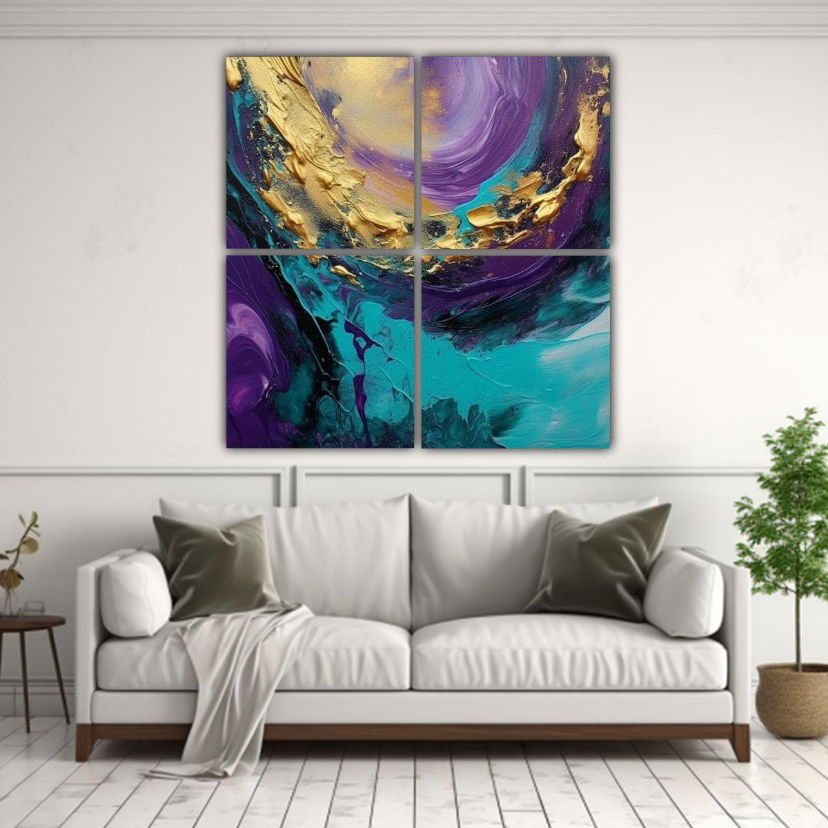 Cuadros Decoración Naturaleza Viva Abstracta En 100x100 Cm-2