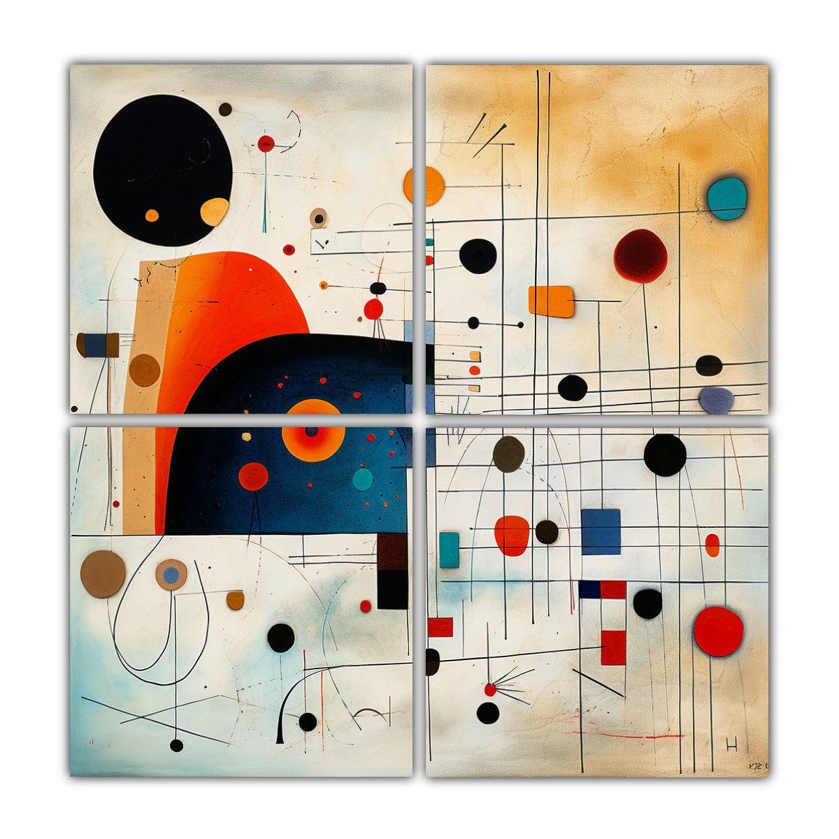 Cuadro Abstracto De Composición Multicolor En El 80x80 Cm-0