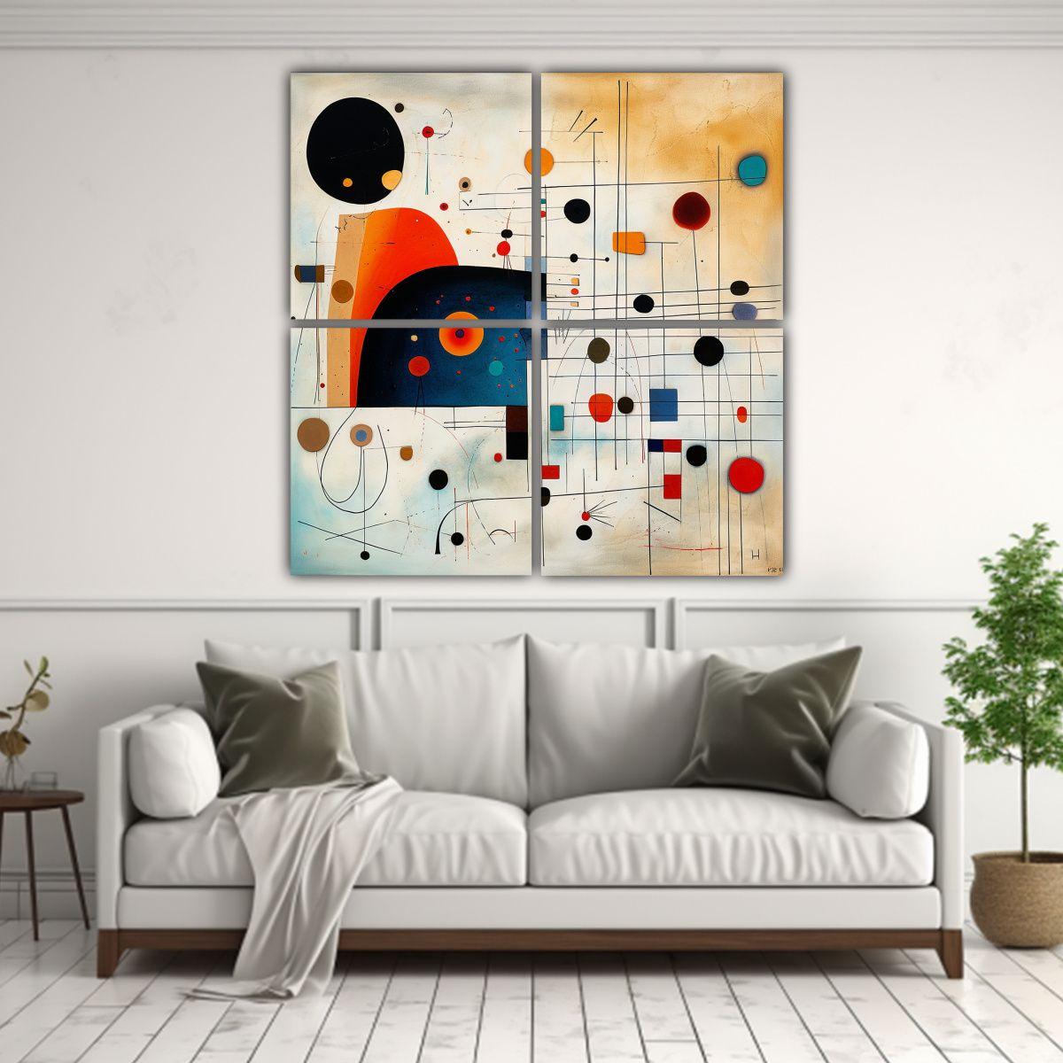 Cuadro Abstracto De Composición Multicolor En El 80x80 Cm-2