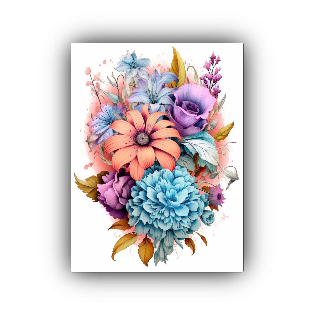 Cuadro Floral Detallado Estilo Galería, 1 Cuadro 20x30cm-0