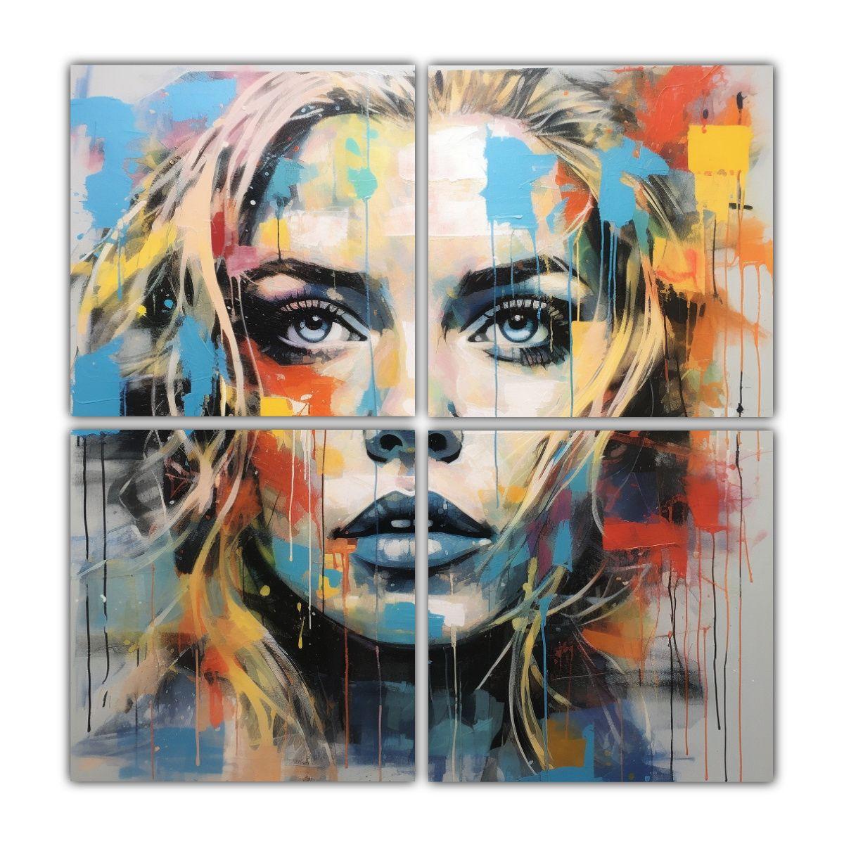 Cuadro Tela Sublimada Madonna En El Espacio 100x100 Cm-0