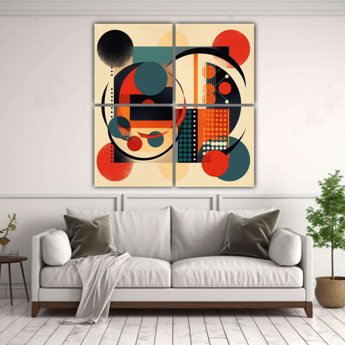 Cuatro Telas De Decoración Con Angulos Y 180x180 Cm-2