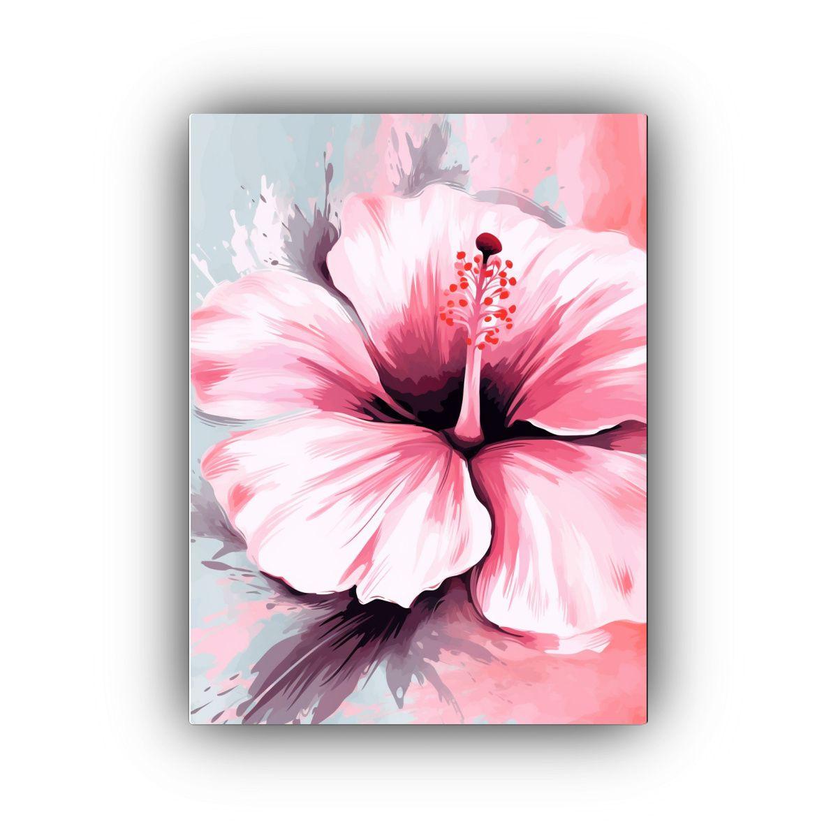 Cuadro Riograph Con Tonos Vibrantes De Hibisco 50x75cm-0