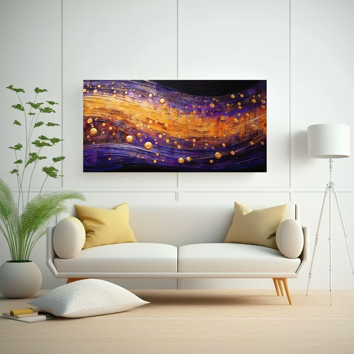 Pintura De Lienzo Estilo Puntillismo Luminoso 120x60cm-2