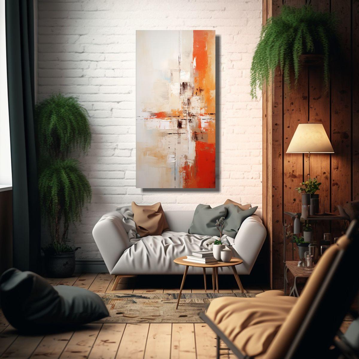 Arte De Pared Abstracto Con Pinceladas 30x60cm-2