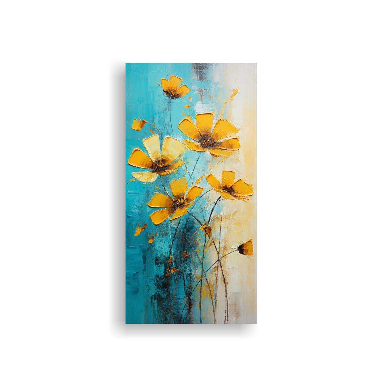 Decoración Full Color A Cuadro Amarillo Y Teal 60x120cm-0