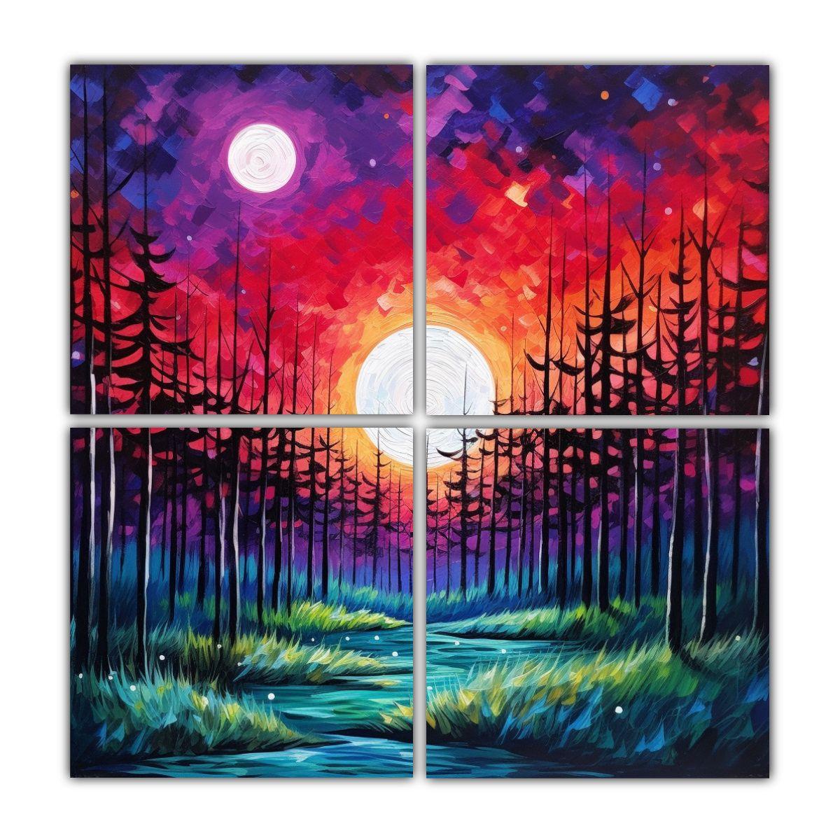 Cuadros De Decoración Con Forma Escena Bosque 200x200 Cm-0
