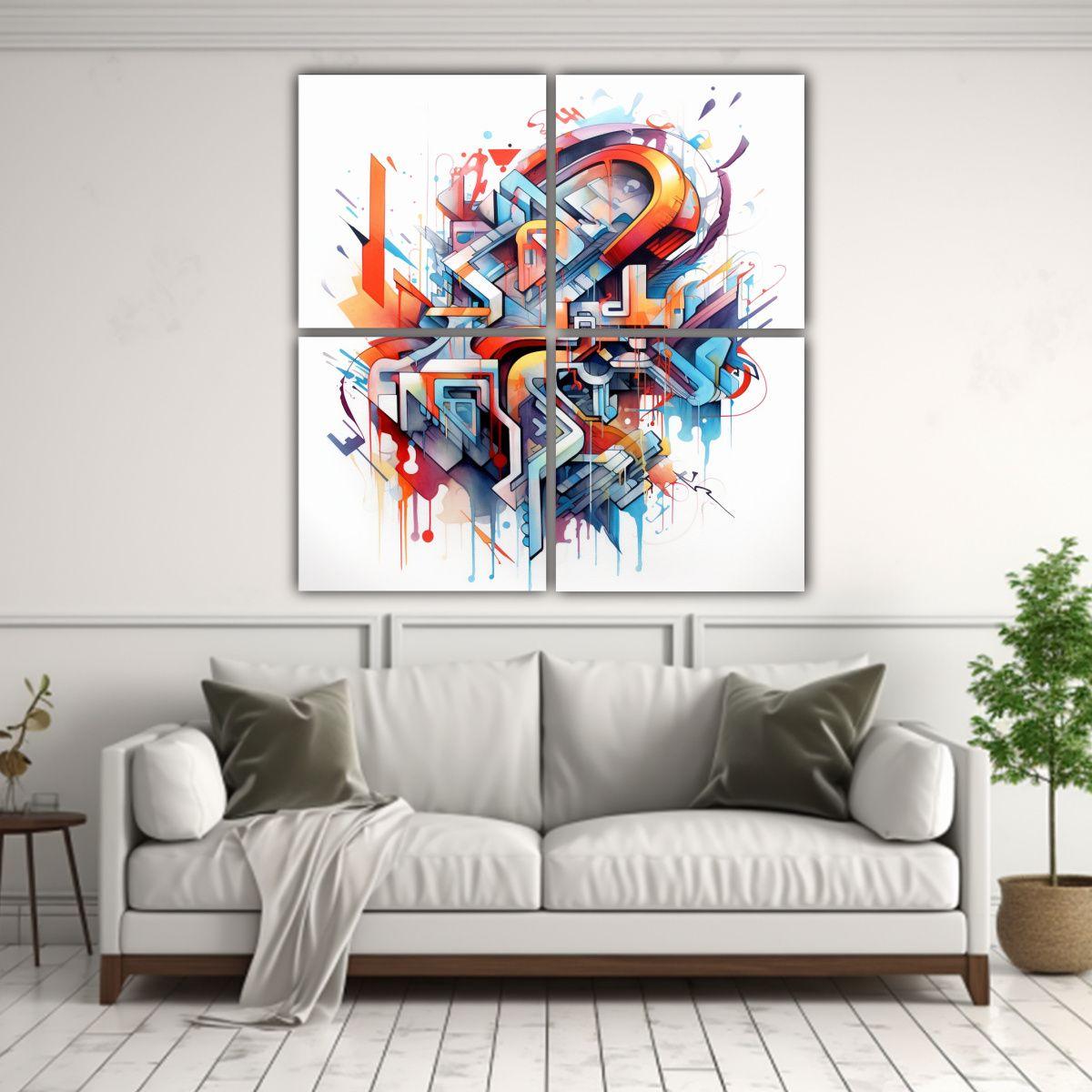 Pinturas Decorativas KGB Estilo Graffiti Con 180x180 Cm-2