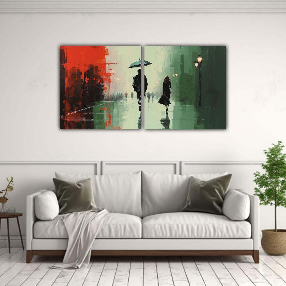 Pintura Vanguardia Duradero Personas Caminando 160x80 Cm-2
