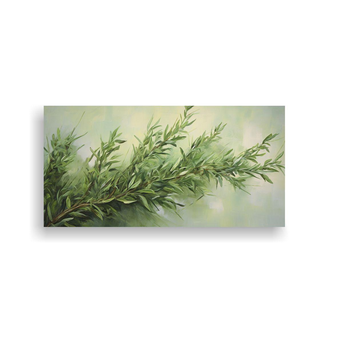 Pintura Abstracta De Hierbas De Romero En Estilo 160x80cm-0