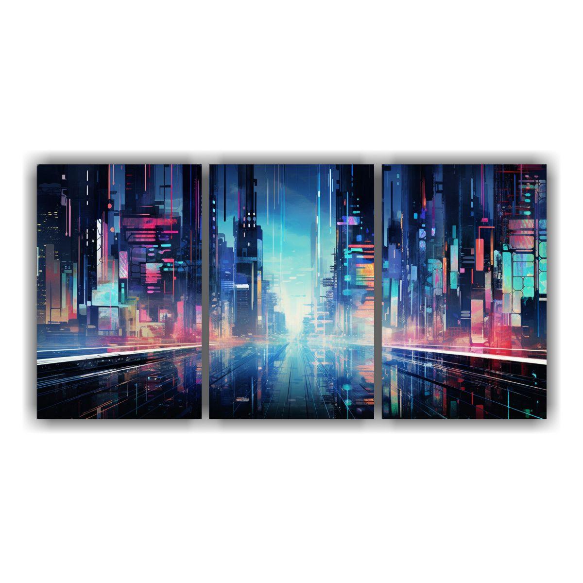 Cuadro Moderno Abstracto De Una Ciudad 240x120 Cm-0