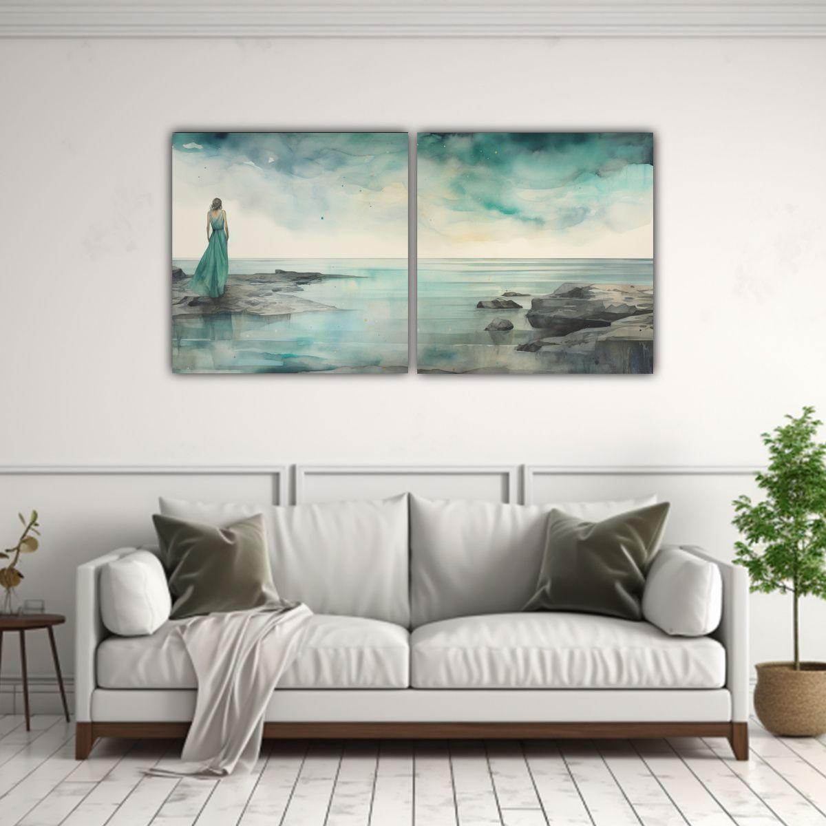 Set 2 Telas Bastidor Colores Impresionante 140x70 Cm-2