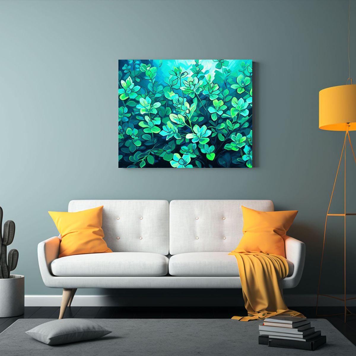 Pinturas Decorativas Horizontales De Comedor En Colores Verd 50x40cm-2