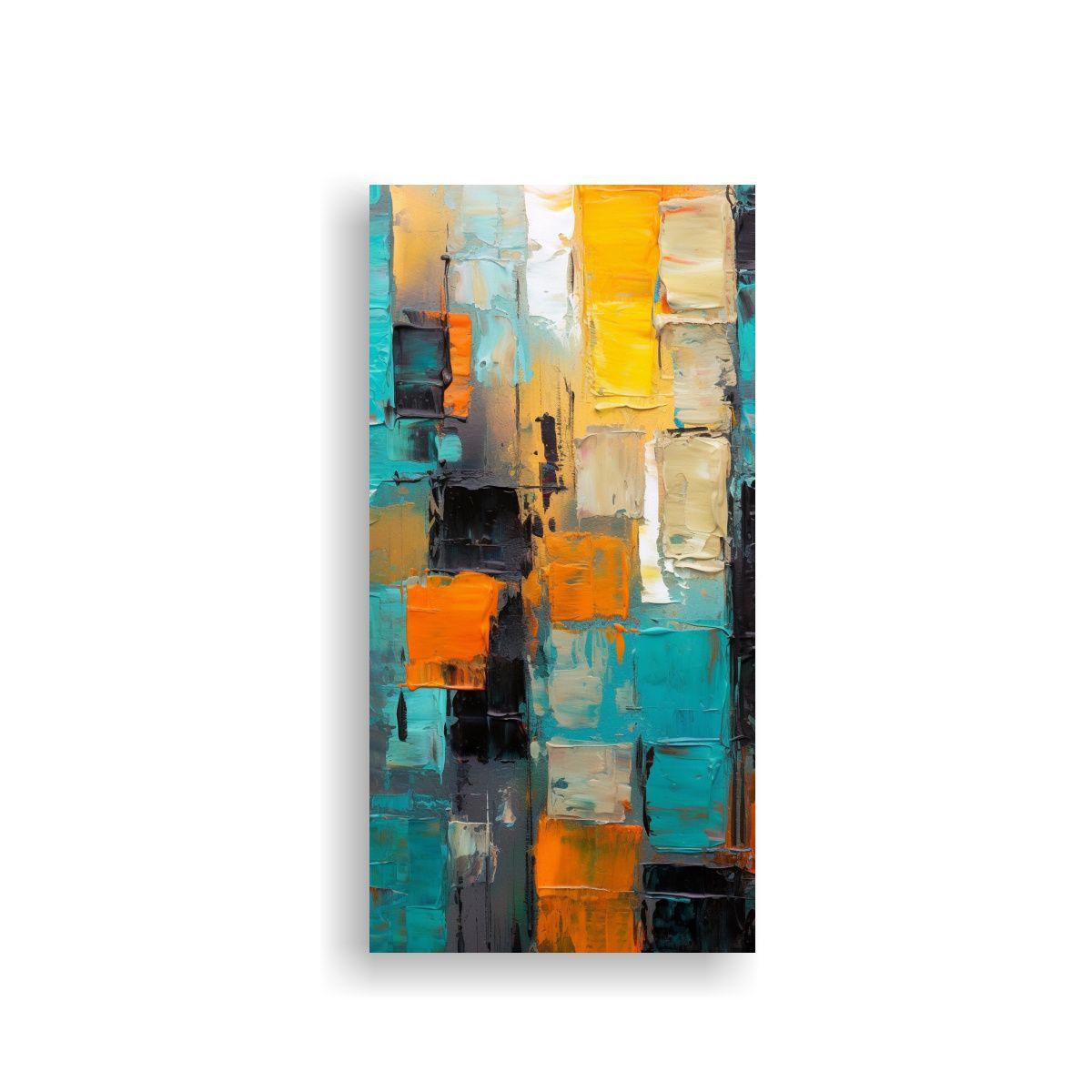 Pintura Arte De Pared Vibrante Multicapa Bloques 80x160cm-0