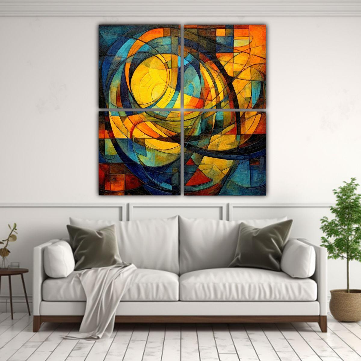 Pinturas Abstractas Juveniles Estilo Raphael 80x80 Cm-2