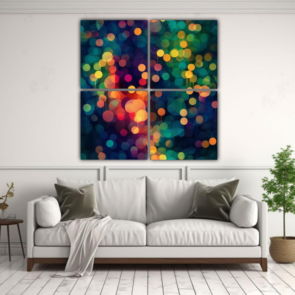 Pintura Decorativa única Con Efecto Bokeh En 40x40 Cm-2