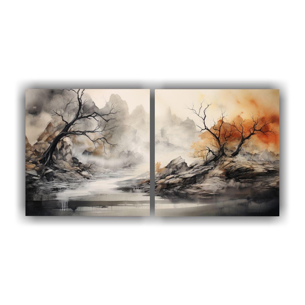 Pinturas Decorativas Abstractas De Paisajes 120x60 Cm-0