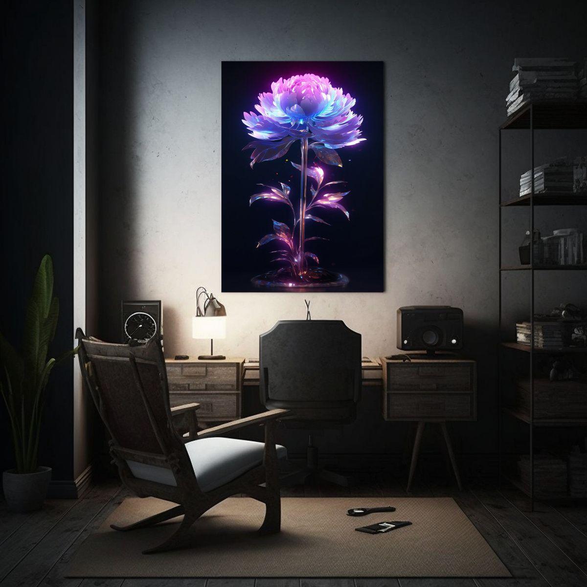 Cuadro Conceptual Artesanal: Hermosa Peonía 40x60cm-2