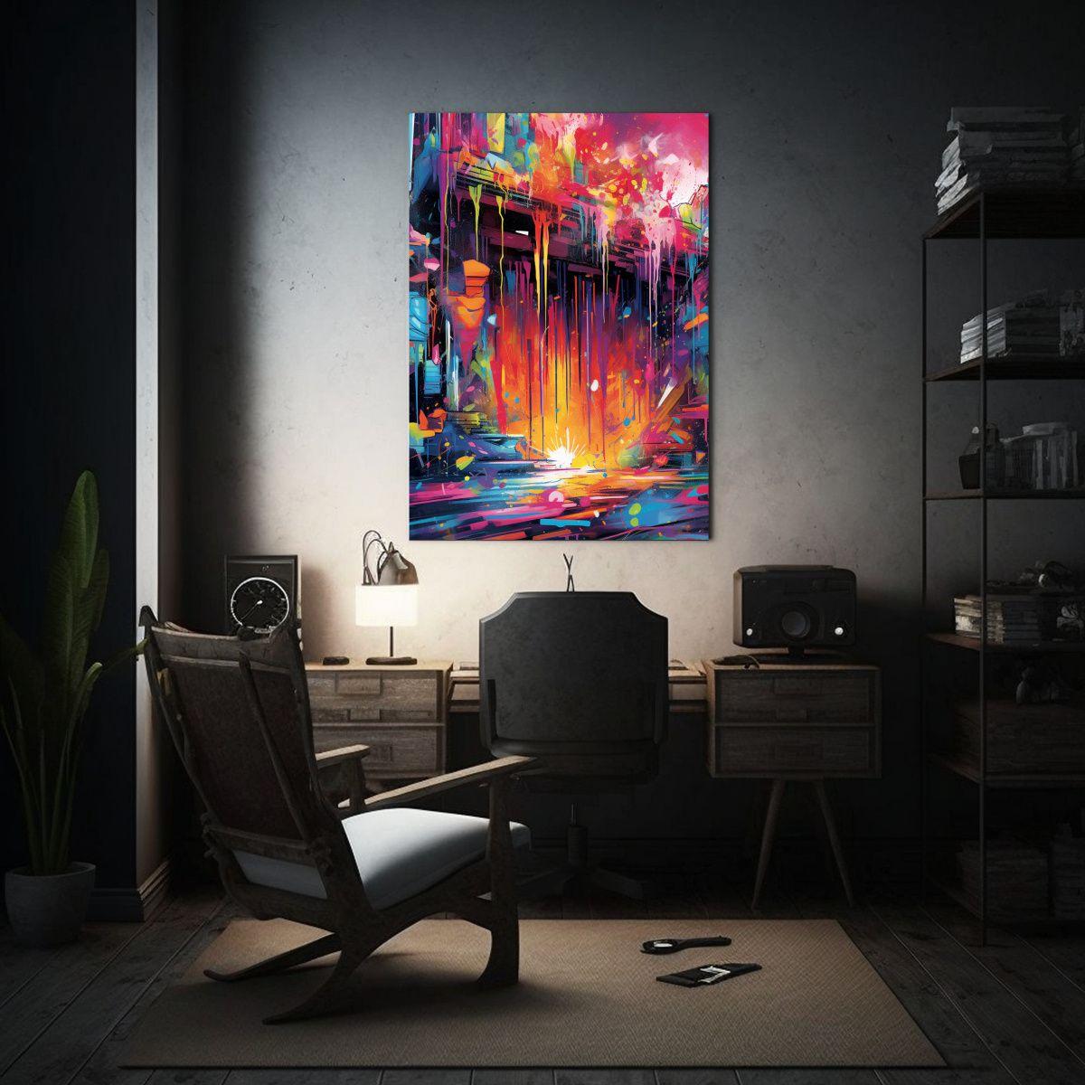 Cuadro Decorativo Arte Abstracto Clásico 56 Fondo Graffiti  30x45cm-2