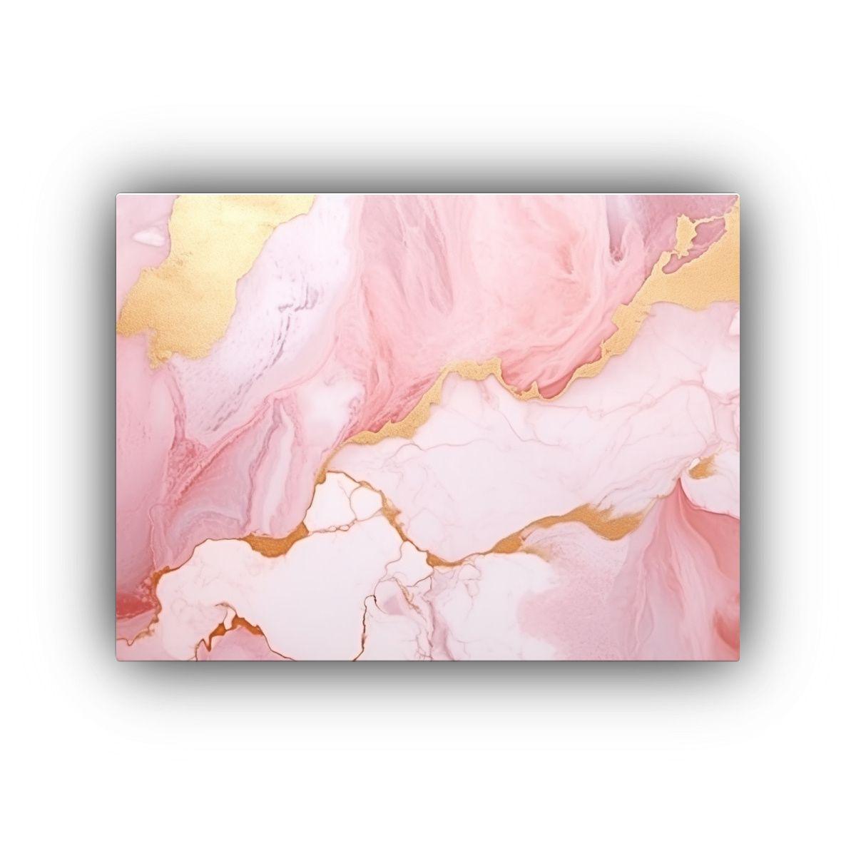 Obra De Arte Abstracta En Tonos Rosados Y Líquidos. 90x60cm-0